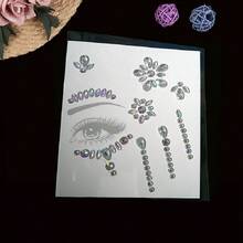 3 Styles Fashionable Sparkling Eye Jewels, Suitable For Festivals, Cosplay, Parties And Photos, Round, Party Face Decoration | Decorative Face Stickers | Artificial Diamond Stickers.,Halloween - Multicolor - View 7