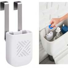 Hanging Toilet Bleach Tablet Holder, No‑Drill Easy‑Install Bathroom Cleaning Tablet Rack, 3.9 X 2.9 X 0.7 Inch Toilet Cleaner Accessory, Prevents Contamination, Protects Toilet From Dissolved Debris - White-1Set - View 7