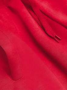 Sweatpants, Elastic Waistband With Drawstrings, Mid-Rise, 2 Pockets, Tapered Legs With Drawstrings, Basic - Red - View 3