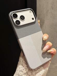 1件 膚感奢華碳纖維條紋手機殼，適用於 iPhone 18 17 Pro Max Air 16 15 14 13 12 11 Pro Max Plus，硬 PC 背蓋 - 銀灰色 - 查看 3