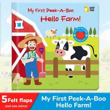 beartale Farm Animals Hide And Seek Felt Flap Book, Interactive Sensory Flap Toy With Mirror, Early Education Cognitive Reading Gift For Toddlers - Multicolor - View 2