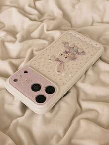1pc Japanese & Korean Style Shell Pattern Purple Floral Rabbit Phone Case Compatible With Iphone 17 Pro Max, Large Window, 16 Pro New Model, 15, 14/13/12, Women's Full Coverage Hard Shell - Multicolor - View 3