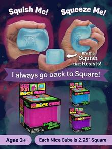 BEERUS 1pc Random Slow Rebound Soft Rubber Stress Relief Cube, Soft Sensory Squeeze Ball, Desktop Handheld Stress Toy (Random Outer Packaging Box) - Multicolor - View 4