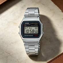 Casio Waterproof Classic Retro Silver Small Square Quartz Movement Steel Band Watch - Silver - View 4