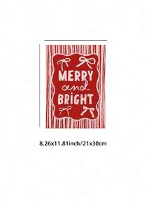 1pc Frameless Festive Red Pink Christmas Print Wall Art Dorm Gift - Multi-color - View 13