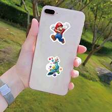 SUPER MARIO BROS. 1set/100pcs Cartoon Game Character Waterproof Stickers, Assorted Patterns With Luigi And Y‑Oshi. Decorate Laptops, Water Bottles, Skateboards And Scrapbooks. Decent Gift For Children, Game Collectors And Close Friends. (Stochastic Style) - Multicolor - View 6