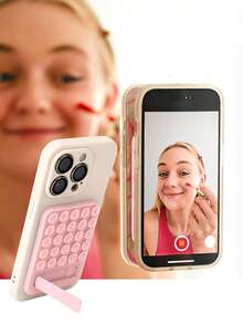 Silicone Suction Cup Phone Holder, Foldable Hands-Free Phone Stand With Support, Strong Adhesion Mirror Wall Phone Mount, Multi-Scenario Universal Phone Holder, Suitable For Makeup, Kitchen, Fitness, Bathroom, Desktop - Black - View 1