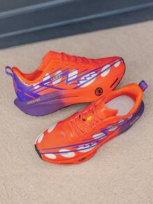 Women's Sports Shoes, Featuring Fabric Upper And EVA Sole, Suitable For All Seasons, Versatile Style, For Running, Basketball, Volleyball And Gym Workouts. - Orange-purple - View 5