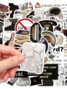 50pcs Museum Stickers, PVC Material, Creative Aesthetic Design, Suitable For Phone Case, Tablet, Phone, Laptop, Luggage, Car, Notebook, Helmet, Guitar, Skateboard, Storage Box, Computer, Scrapbook Supplies - 50pcs - View 10