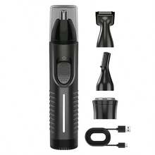 Miguan 4-In-1 Multifunctional Electric Shaving Kit: USB Rechargeable Nose Hair Trimmer, Beard Trimmer, Eyebrow Trimmer And Sideburn Trimmer, For Men's Grooming, 500mAh Battery Capacity - Black - View 12