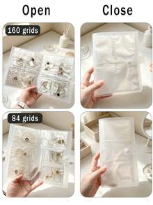 30/10/1pc Portable Transparent Jewelry Storage Book, 84/160 Transparent Pockets, Made Of Anti-Oxidation PVC Material, Can Store Rings, Earrings, Necklaces And Brooches. - Multicolor - View 7