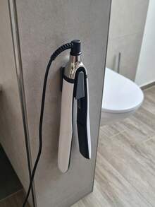 1pc Wall-Mounted Hair Straightener Holder, Multi-Function No-Drill Damage-Free Storage Rack, Strong Adhesive Wall-Mounted Organizer, Heat-Resistant Hair Tool Storage Rack For Curling Iron And Hair Straightener, Suitable For Vertical Hanging, Cord Organization, Bathroom, Vanity, Dressing Table, Cabinet, Kitchen - Multicolor - View 11