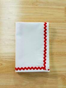 1pc/2pcs/4pcs Minimalist Colorful S-Shaped Lace Square Napkin, Handkerchief, Decorative Cover Cloth For Daily Use And Party - White - View 7