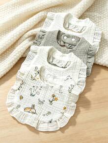 4pcs Baby Floral Bibs, Cotton Gauze Printed, Unisex For Baby Boys And Girls, Spring/Summer Newborn Gift - Multicolor - View 10