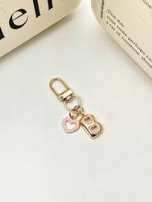 1pc 26 Letters Oil Drop Hollow Heart Pendant Initial Keychain, Bag Charm Pendant, Copper Material, Perfect Gift For Couples And Friends - Random Color - View 17