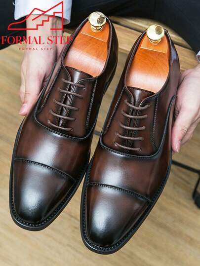 Men's Lace-Up Oxford Shoes, Black Derby Shoes For Business, Formal/Business Formal Wedding Accessories
