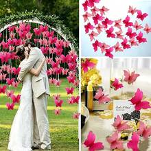 5 Pieces 3D Pink And Red Butterfly Paper Garland Hanging Decorative Banner For Home Ceiling Decor Birthday Party Wedding Theme Valentine Decoration Supplies Total 79 Inch Length - 5 - View 4