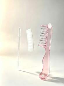 Transparent Pink Liquid Guide Comb, Visible Liquid Guide Comb, Rolling Ball Metal Teeth, Even Liquid Control And Distribution Design, Nourishes Scalp And Hair Roots, Relieves Scalp Tension, Prevents Hair Loss, Suitable For Hair, Beard And Pet Fur - Multiple Styles - View 12