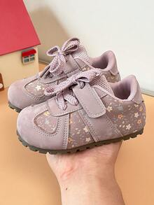 2026 Autumn New Girls Floral Flat Sports Shoes Hook & Loop Anti-Slip Durable Outdoor Casual Shoes For Toddlers - Pink - View 6