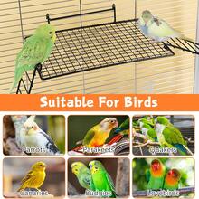 3pcs/Set Stainless Steel Minimalist Bird Cage Perch Platform With Ladder, Hanging Parrot Play And Standing Platform, Easy To Clean And Install, Multi-Functional Bird Climbing Rack And Feeding Platform, Bird Playground, Bird Training And Exercise Area, Suitable For Parrots, Lovebirds And All Birds And Small Pet Cages - View 10