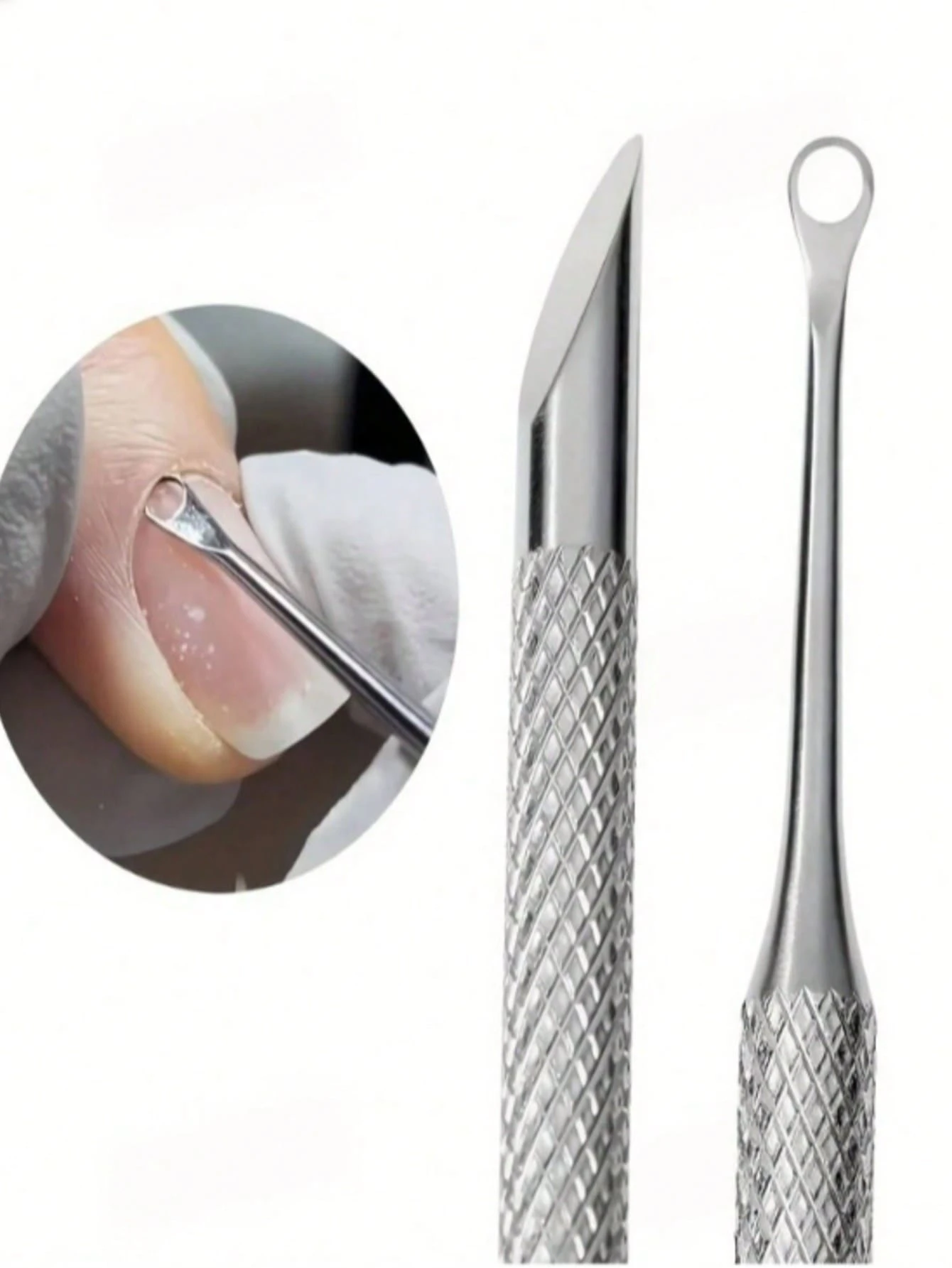 1pc Stainless Steel Multi-Function Cuticle Trimmer & Nail Clipper Portable Manicure Tool - Apricot - View 1
