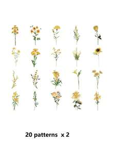 1 Pack 40pcs Fresh Sunflower Daisy Flower PET Stickers - DT1772 - View 5
