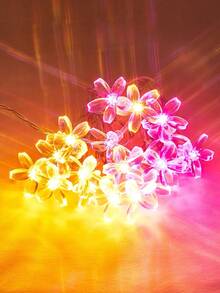 1件 1.5M/3M/6M/10M LED櫻花仙女串燈，臥室、花園、婚禮派對裝飾燈 - 粉色+暖色調 - 查看 8