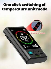 Carbon Monoxide Detector, Digital Display, Lightweight Alarm, Durable Construction, Reliable Sensor, Safety Device, Homeowner, Traveler, Portable Carbon Monoxide Detector, Home Carbon Monoxide Detector - Black - View 5