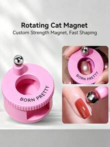 BORN PRETTY 1pc Pink Rotating Cat Eye Magnetic Nail Art Tool, Strong Magnet Fast Shaping, Suitable For Beginners, Home & Salon Nail DIY - Pink - View 3