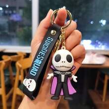 FIFA The Nightmare Before Christmas Keychain, Jack & Sally Cartoon PVC Soft Rubber Doll Pendant, Halloween Funny Skeleton Character Hanging Ornament, Backpack Car Key Accessory, Movie Merchandise Small Gift, Couple Hanging Decor With Multiple Styles To Choose From - View 6