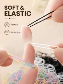 5000/3000/2000/1000pcs Mini Solid Color Disposable Hair Ties, Strong And Durable Small Hair Bands, Gentle On Hair, Suitable For Daily Use - Multicolor - View 8