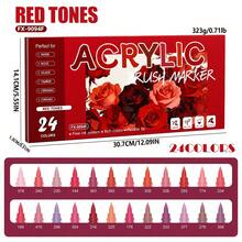 24 Colors Soft Tip Acrylic Marker Set, Flexible Pen Tip For Delicate And Controllable Lines, Student Art Professional Painting Character Drawing Marker Set, Graffiti Coloring DIY Animation Character Hand-Drawn Marker, Suitable For Glass, Plastic, Metal, Cardboard, Clothing And Other Surfaces, Ideal For Students - Multicolor - View 14