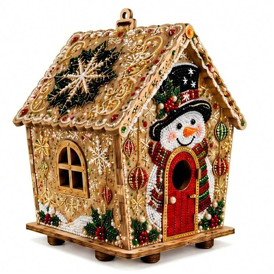 1pc DIY House Christmas Pearl Diamond Painting Kit, Christmas Pearl Beads Handmade Art, Suitable For Adults & Beginners, Diamond Rhinestone Painting Set, Handmade Home Decor Gift - Multiple Styles - View 1