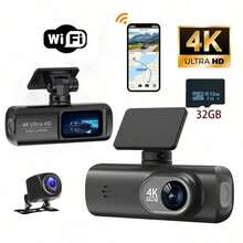 Kamera Dasbor, 4K Depan & 1080P Belakang dengan Penglihatan Malam, Kamera Dasbor WiFi Nirkabel, Kamera Mobil UHD 2160P, Perekam Dasbor Mini Tersembunyi, Dilengkapi dengan Kartu SD 32GB, Kamera Dasbor Kecil untuk Mobil - 32GB - View 10