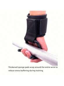 Fitness Pull-Up Grip Hook, Thickened Wrist Strap Design, Cushioned Padding For Wrist Protection, Reinforced Metal Hook, Wear-Resistant Webbing, Enhances Grip Strength, Suitable For Deadlifts, Weightlifting, Pull-Up Bar Training, Reduces Arm Load, Unisex Fitness Training, Strength Training Auxiliary Tool, Gym And Home Workout Fitness Accessory - Multicolor - View 4