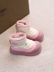 1 Pair Girls Winter Outdoor Thick Warm Snow Boots Soft Sole Comfortable Walking Boots - Pink - View 3