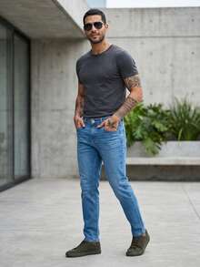 Men Jeans - Medium Wash - View 4