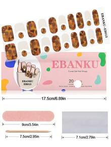Amber Gel Nail Stickers, Glitter Nail Art Stickers Waterproof Full Coverage, Suitable For DIY Nail Decoration - Burnt Orange - View 2