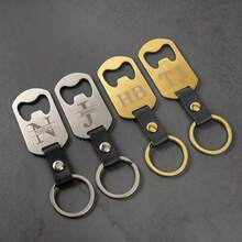1-Piece Custom Engraved Bottle Opener Keychain, Stainless Steel Logo Keychain Gift For Dad, Groomsman Favor, Wedding Party Gift - Multicolor - View 3