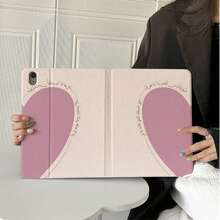 1pc Pink Heart Arabic Quote Pattern Printed Tablet Protective Case, Multi-Angle Support Protective Cover With Pen Slot, Compatible With IPad Pro (M5)/Air 4/5/Pro 11/11(A16 2025)/Galaxy Tab S10+/S9/A9, Compatible With OPPO Pad, MatePad, Pad, Honor Tablet, Pad - Multicolor - View 3