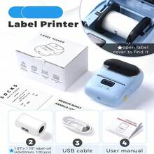 Impresora de etiquetas inalámbrica Phomemo M110 - Creador de etiquetas portátil de 203 ppp, adecuado para pequeñas empresas, oficinas, tiendas - Compatible con iOS/Android y PC - Adecuado para etiquetas de código de barras, precio, logística, dirección y ropa - Azul - Ver 11