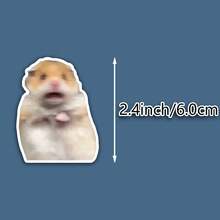 1pc/3pcs Cute Screaming Hamster Meme Sticker, Funny Hamster Animal Meme Vinyl Decals, Aesthetic Cartoon Pet Laptop Stickers, Water‑Resistant Removable Decal For Water Bottle, Skateboard, Phone Case, Notebook, Luggage - Glossy Film - View 2