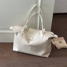 NEWHEY Large Woven Crossbody Bags For Women - Vegan Leather Large Shoulder Purse & Cute Handbag - Y2K Dumpling Tote - Multicolor - View 11