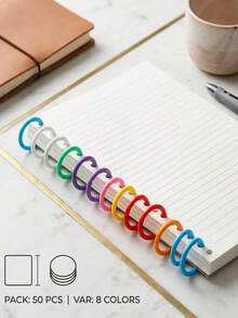 20pcs Plastic Loose-Leaf Rings, Multicolor Plastic Book Rings, Flexible And Bendable, Suitable For Cards, Document Stacking And Color Card Organization, For School, Home Or Office Use - Multicolor - View 2