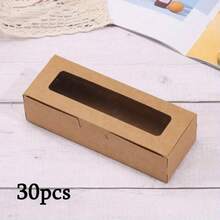 30pcs Folding Paper Gift Boxes With Transparent Window, Rectangular Flip Top Display Storage Packaging Boxes, Suitable For DIY, Party, Birthday, Holiday, Wedding, Jewelry Making Display And Packaging Supplies - as shown - View 10