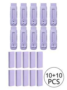 Customizable Retractable Erasers, Personalized Pencil Rubber Erasers For Drawing, Student Stationery Back To School Gift, Multi-Functional Art Erasers For Office School Students Classroom Rewards - Purple - View 21