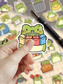 50pcs Versatile Little Frog Stickers For Phone Case, Planner, Laptop, Diary, Greeting Card, Envelope, Stationery, Skateboard, Scrapbook, Guitar - Versatile Little Frog - View 4