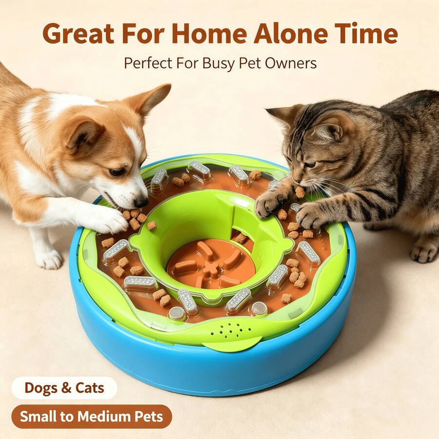Donut‑Structured Pet Treat Dispensing Tray, 2026 New Interactive Slow‑Feeding Toy For Dogs And Cats, Indoor Outdoor Friendly