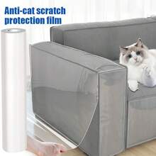 Self Adhesive Transparent PVC Cat Scratch Protection Film Furniture Scratch Proof Shield Tape For Sofa Armrest Door Wall Pet Proof Damage Prevention Home Decor Essential Furniture Care Solution Pet Owner Must Have - 20*100cm - View 2