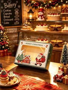 4pcs/12pcs/24pcs Christmas Window Gift Boxes, Printed Santa Claus & Reindeer Gift Empty Boxes, Holiday Party Gift Packaging For Cookies, Snowflake Crisps, Candy, Desserts Storage - View 10